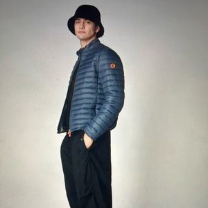 BRAND NEW Save the Duck Large Down Zip-Up Jacket Navy Blue